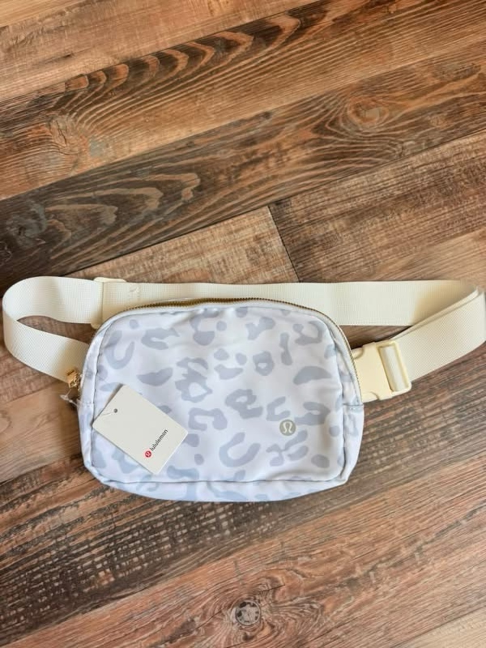 Light Gray Leopard Print Cream Belt Bag- Inspired Bag